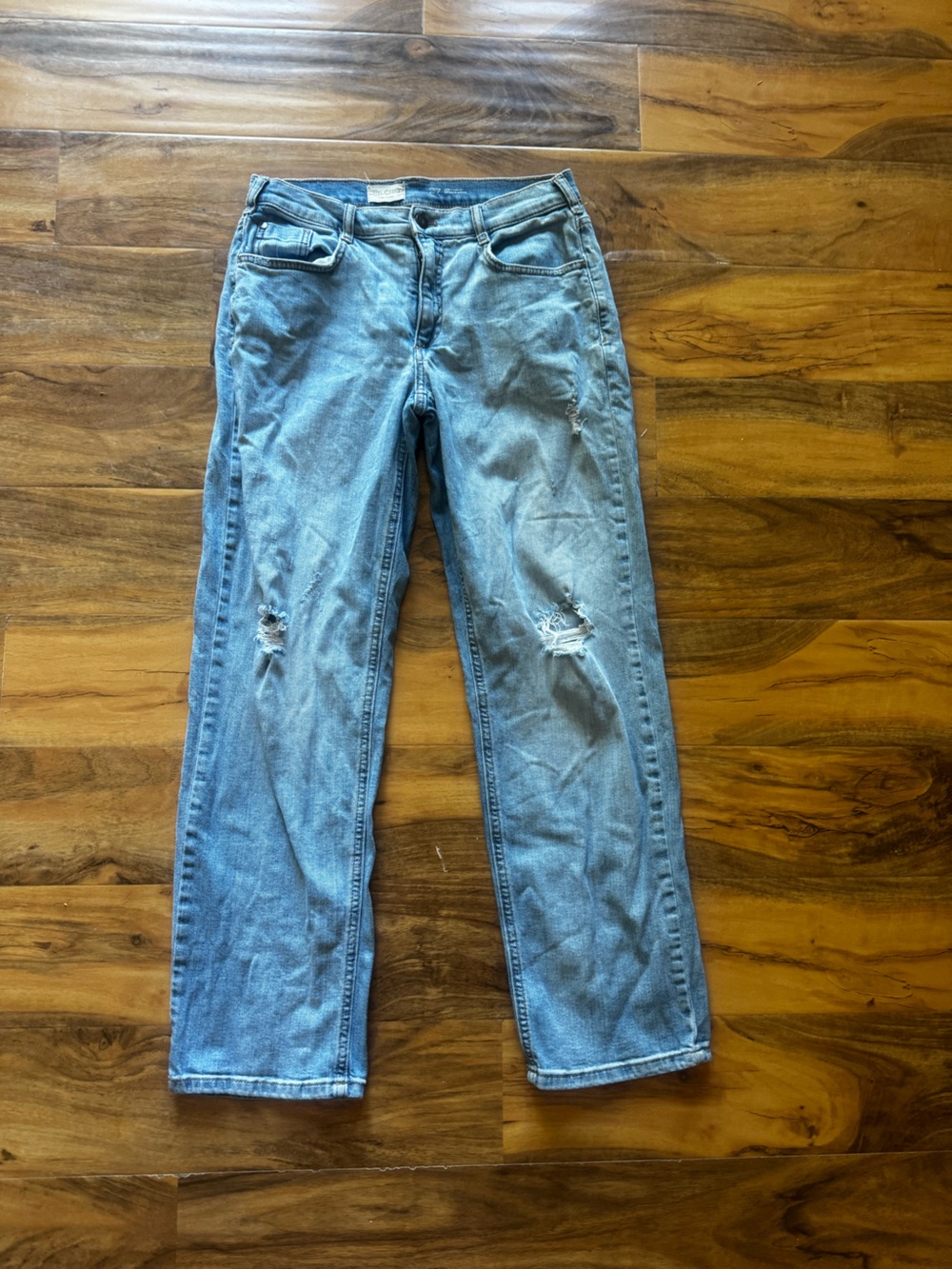 Pilcro Light Blue Slim Straight Distressed Jeans